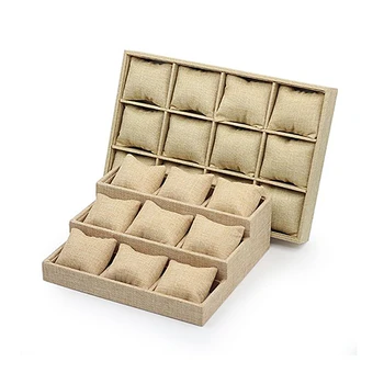 

High End Classic Pillow Cushion Display Jewellery Tray, Linen Watch Jewelry Storage Tray Price