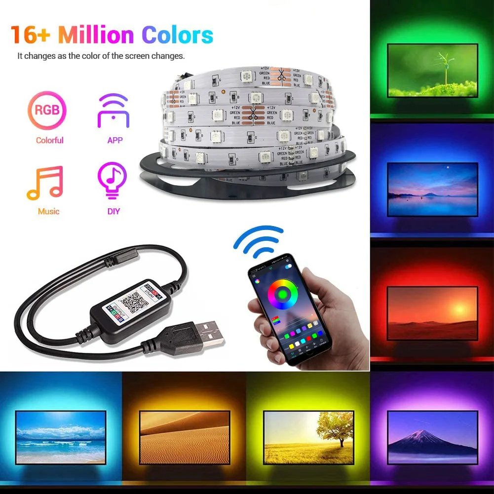 Rgb 5050 Led Strip Light Bluetooth App Control