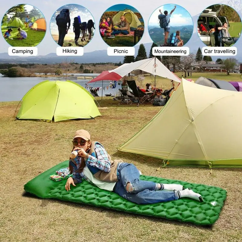 Almofada de Dormir Caminhadas com Pillow Leve à Prova Camping Ultraleve Auto Inflável Mochila d’ Água