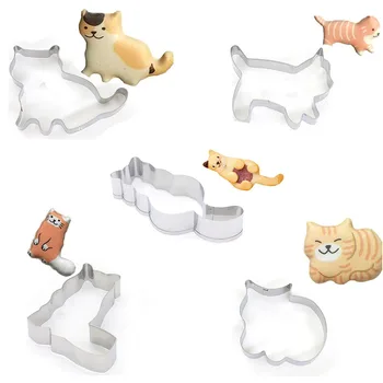 

New Cute Kitty Cat Cookie Cutter Slicer DIY Cake Decorating Tools Stainless Steel Fondant Biscuit Mould Kitchen Bakeware MX51