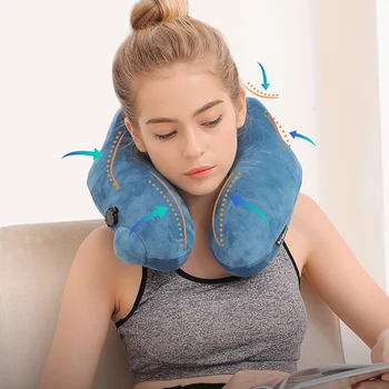 

Neck Traction Tractor Support Massage Air Inflatable Collar Pillow Pain Relief Relax Neck Head Cervical Stretcher Health Care