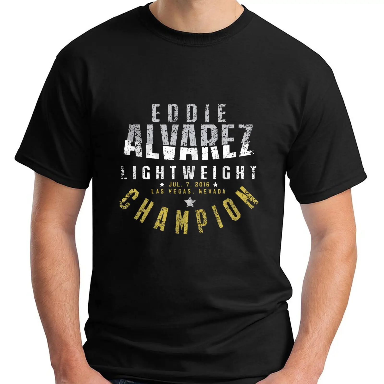 Новая мужская черная футболка с короткими рукавами Eddie Alvarez Champions 2016 2019 Мужская