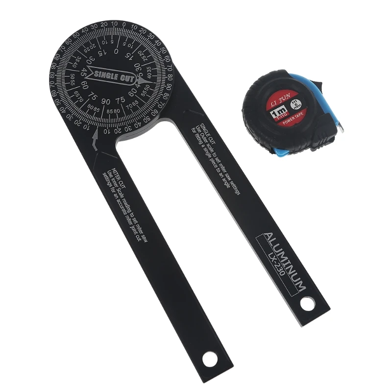 Miter Saw Protractor with 1m Tape Angle Finder Featuring Precision Laser Inside & Outside Miter