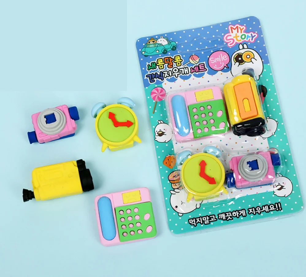 Ластик набор TPR резиновый симпатичный телефон самолет Часы камера Боулинг