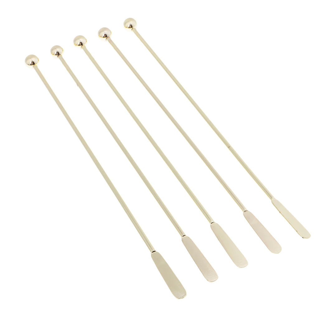 5Pcs 7.5inch 304Stainless Steel Bar Stirrer Cocktail Swizzle Stick Bar Tools