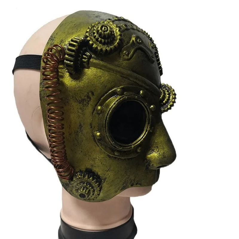 

Gear Shape Robot Mask Halloween Latex Half Face Mask Role Playing Funny Party Costume Props