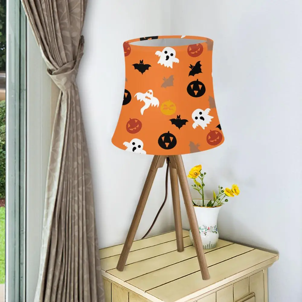 Happy Halloween Design Cloth European Style Lamp Shade for Table Lamp Crystal Candle Chandelier Wall Lamp Shade Lampshade imprint happy cat pu leather wallet stand design phone case for xiaomi redmi note 10 pro brown