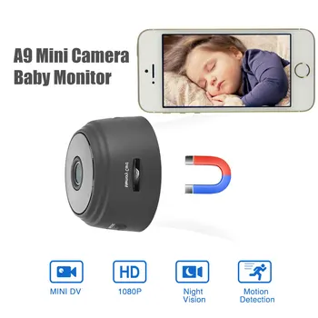 

A9 Baby Monitor Home Security Mini WiFi 1080P CCTV Infrared Night Vision Motion Detection Mini Camcorder Loop Video Record