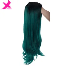Афро длинные Омбре Черный Зеленый косплей Лолита парик без челки высокая температура волокно синтетические розовые волосы для наращивания парики для женщин
