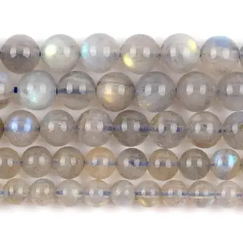 

Wholesale Natural Grey Flash Stone Round Loose Spacer Beads For Jewelry Making 4/6/8mm DIY Bracelet Handmade Necklace