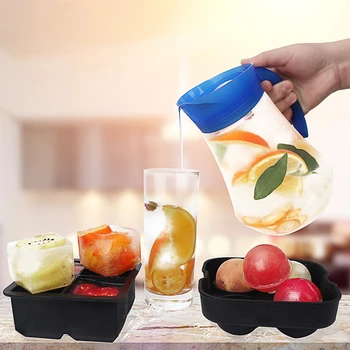 

Soft Silicone Ice Cube Trays(2pcs) Ice Ball and Ice Cube Mold with Lid for Whiskey