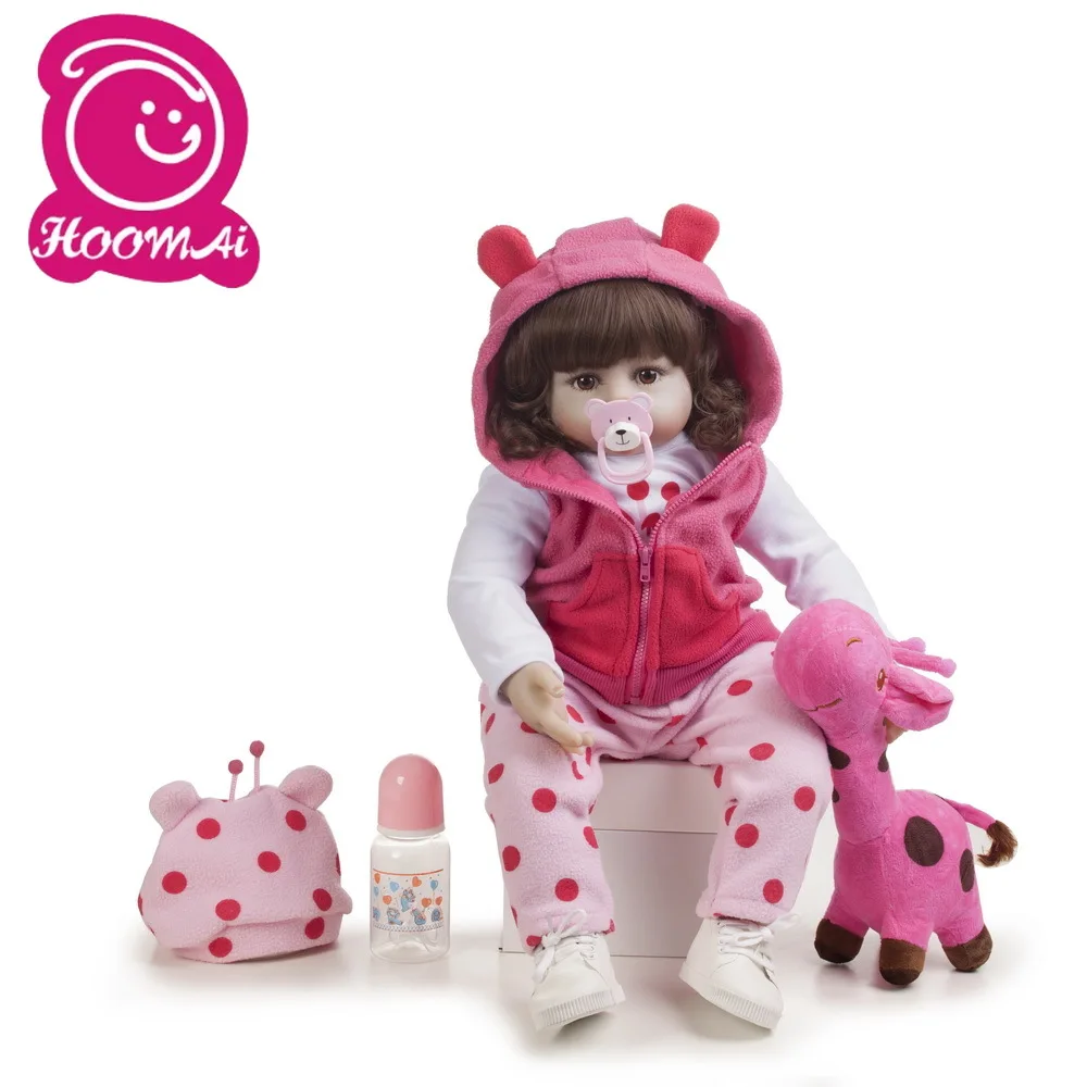Hoomai 48 см Boneca Reborn силиконовые куклы Reborn Baby Com Corpo De Silicone Menina Детские куклы на день рождения Рождественский подарок