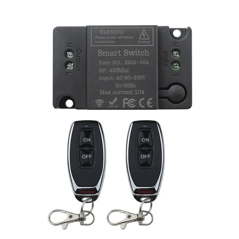 433MHz 110V Lamp Wireless Remote Control Switch ONOFF 433 MHz 220V Remote Control Receiver Transmitter For Led Lights Bulb DIY-2