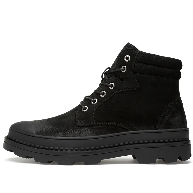 

Winter Tooling Boots Men's Large Round Toe Military Boots Plus Leisure Youth Martin Boots Lace Up Solid Motorcycle Boots