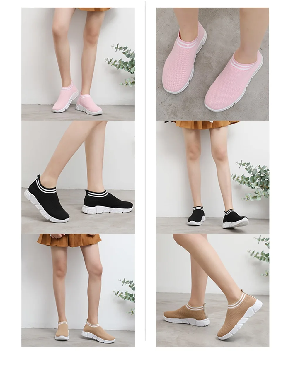 Женская прогулочная обувь из сетчатого материала; легкие и дышащие кроссовки без застежки