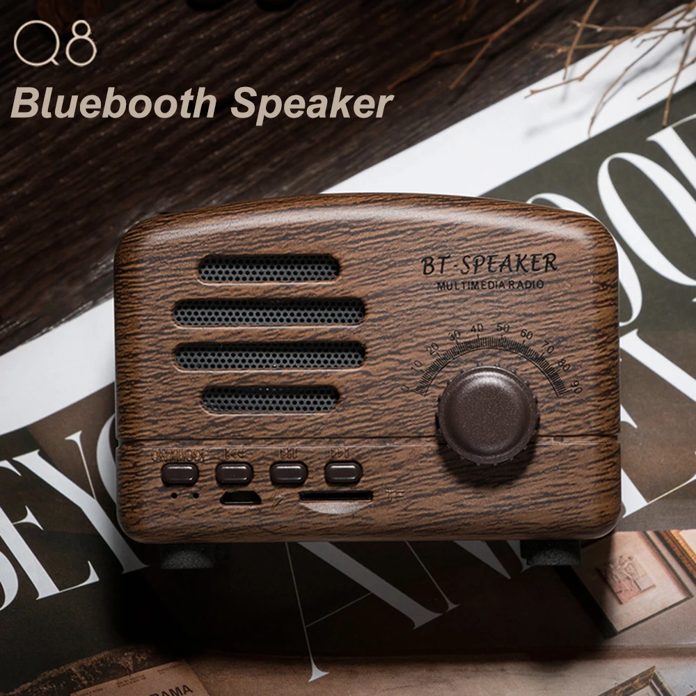 

Retro Bluetooth Speaker New Mini Creative Gift Wireless Bluetooth Radio Bass Card Support Mobile Phone Audio