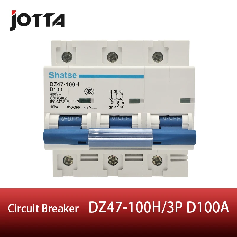 

DZ47-100H 3P 100A AC 400V Circuit breaker MCB D curve