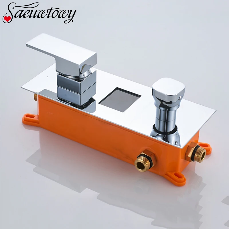 Wall Mounted Brass Shower Control Mixer Valve Digital Temperature