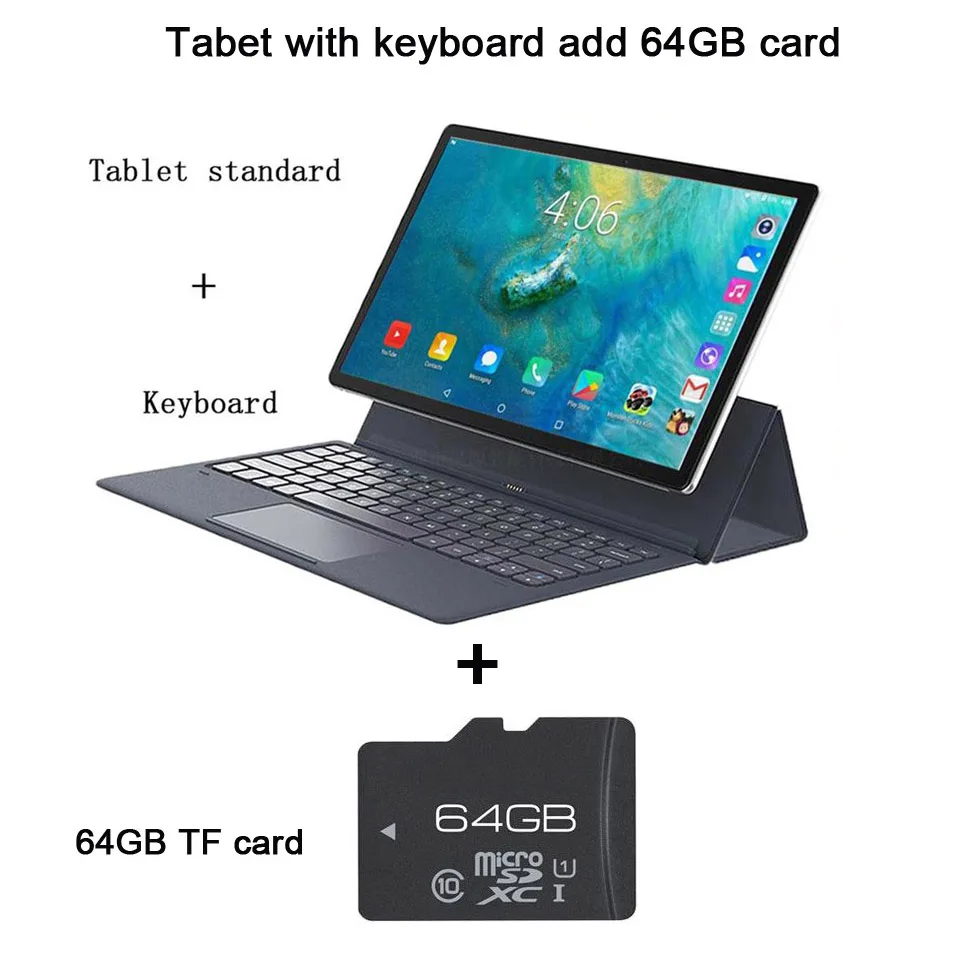 keyboard and 64G TF 2 в 1 планшетный ПК ноутбук 11,6 'ips Android планшет 10 ядерный kx20 8 Гб ram 256 ГБ SSD 13,0 МП type-C с клавиатурой - Bundle: keyboard and 64G TF