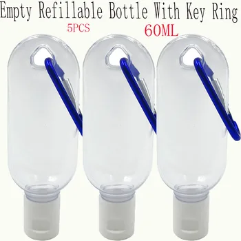 

Empty Refillable Bottle With Key Ring Travel Transparent Plastic Perfume My Small Hand Sanitizer Bottle 5Pcs/Lot