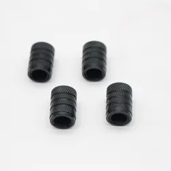 Premium Aluminum & Plastic Wheel Tire Air Valve Stem Covers - Set of 4 (Black)
