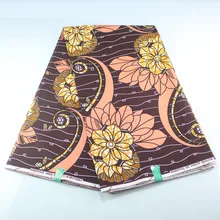 Высококачественная африканская воск с цветочным принтом, настоящая голландская Ткань, хлопок, африканская ткань Анкара, 6 ярдов/комплект