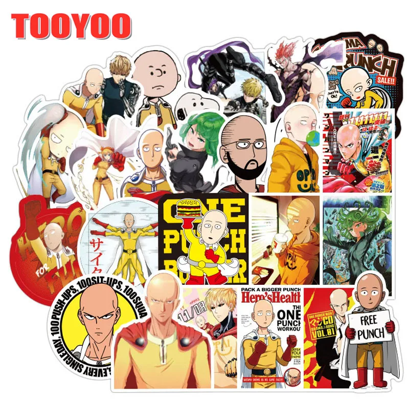 70Pcs/set Cartoon Anime ONE PUNCH-MAN Stickers For DIY TOY Skateboard Snowboard Laptop Luggage Bicycle Car Suitcase Stickers