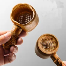 1 шт. 10*5 см Бамбуковые чайные ситечки с ручкой, ложка пуэр, зеленый, черный, аксессуары для чая кунг-фу, семейный подарок