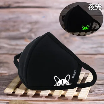 

10pcs/lot Fashion Face Glow In Dark Dog pattern Mask Adult Dustproof Face Cover Masks
