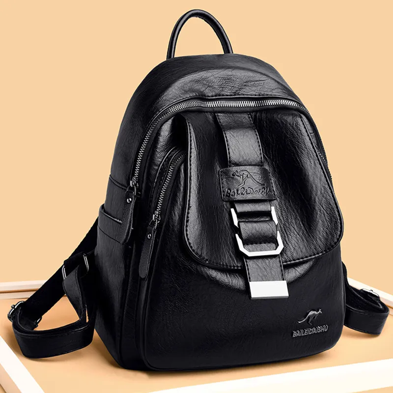 

2020 Trendy Black Women's Backpack Big Vintage Travel Shoulder Back Pack Preppy School Bagpack for Girls Daily Daypack Mochila