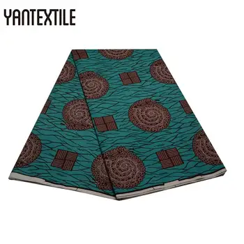 

YANTEXTILE African Prints Fabric Ankara Veritable Wax Tissu Africain Ankara Wax Prints Fabric 6 Yards/Piece Polyester Wax Fabric
