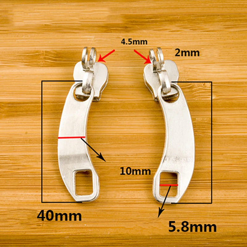 5# 8# 10# Zipper Pull Metal Zipper Slider Head DIY Clothes Bag Suitcase Accessories For Repair Kits 2 Pairs zipper repair kit zipper pullers zipper sliders zipper heads