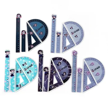 

4Pcs/Set Japan Anime Demon Slayer Ruler Cosplay Ruler Measuring Students Cartoon For Kids Ruler Measure Scale Gift