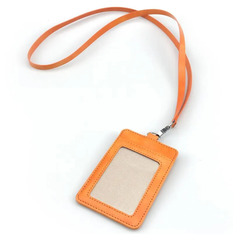Искусственная кожа ID держатель для карт визитница с шейным ремешком шнур держатель для бейжда аксессуары