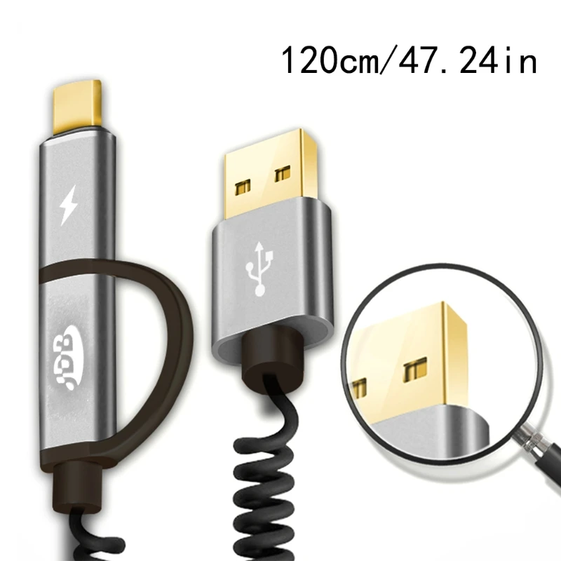 2in1 Type C QC3.0 Micro USB Fast Charging Cable for Samsung S9 S7 Xiaomi Huawei - Цвет: 4NB700060-2