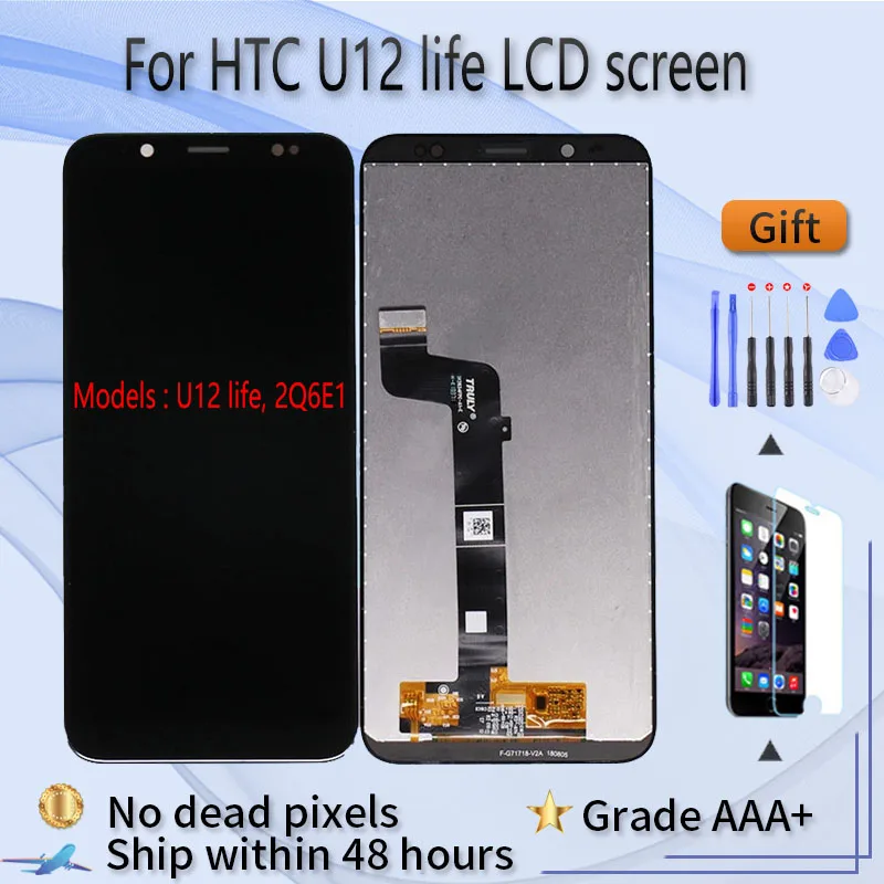ЖК-экран в сборе для HTC U12 life сенсорное стекло оригинальный черный ЖК-дисплей 2Q6E1 |