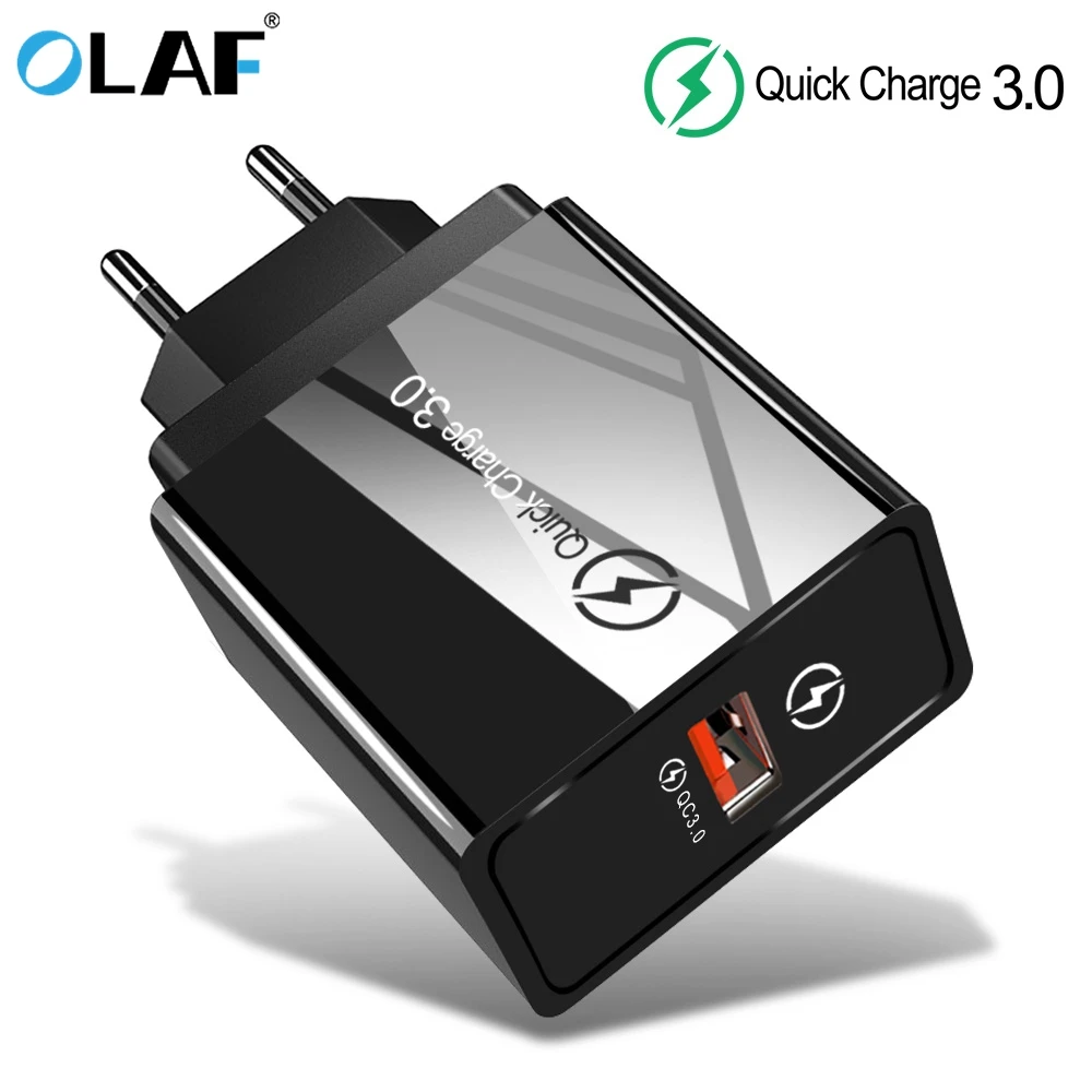 

Olaf Quick Charge 3.0 USB Charger QC 3.0 Fast Charging EU US Plug Adapter Wall Mobile Phone Charger For iPhone 8 Samsung Xiaomi