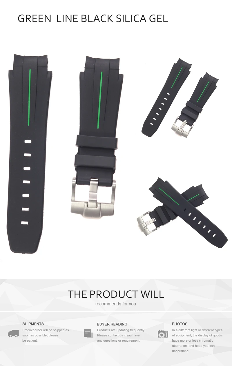 2021mm rubber silicone strap for RLX Daytona Cosmograph Daytona GMT master sea type water ghost Manual wind bracelet straps band