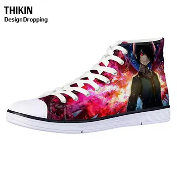 

THIKIN Japanese Amine Vulcanize Shoes Cool Tokyo Ghoul Pattern Boys High-top Canvas Shoes for College Students Sneakers Zapatos