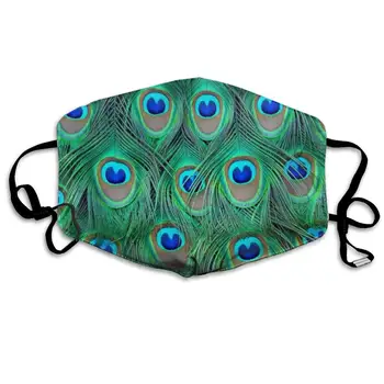 

YongColer Washable Reusable Adorable Green Peacock Mouth Mask Dustproof Half Face Breathable Mouth Mask for Men Women Boys