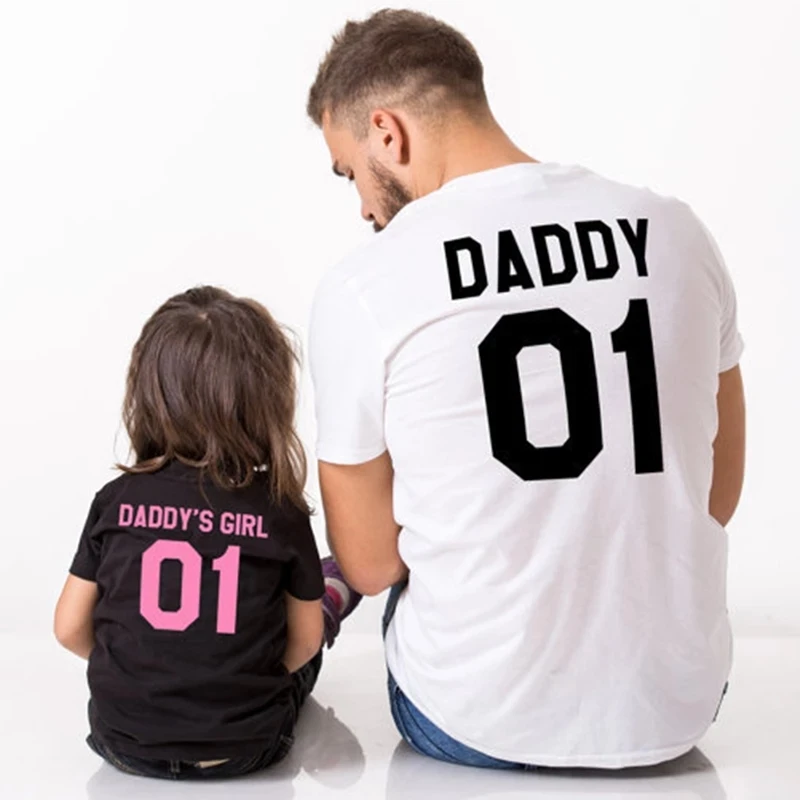 Fashion Family Matching Clothes Father Daughter T-Shirts Family Look DADDY and DADDY'S GIRL 01 Daddy and Me Matching Outfits 2