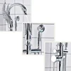 Swan Shape Bathtub Faucet Freestanding Bathroom Bath Tub Mixer Tap Single Handle with Handshower Floor Mounted Bath Shower Tap 3