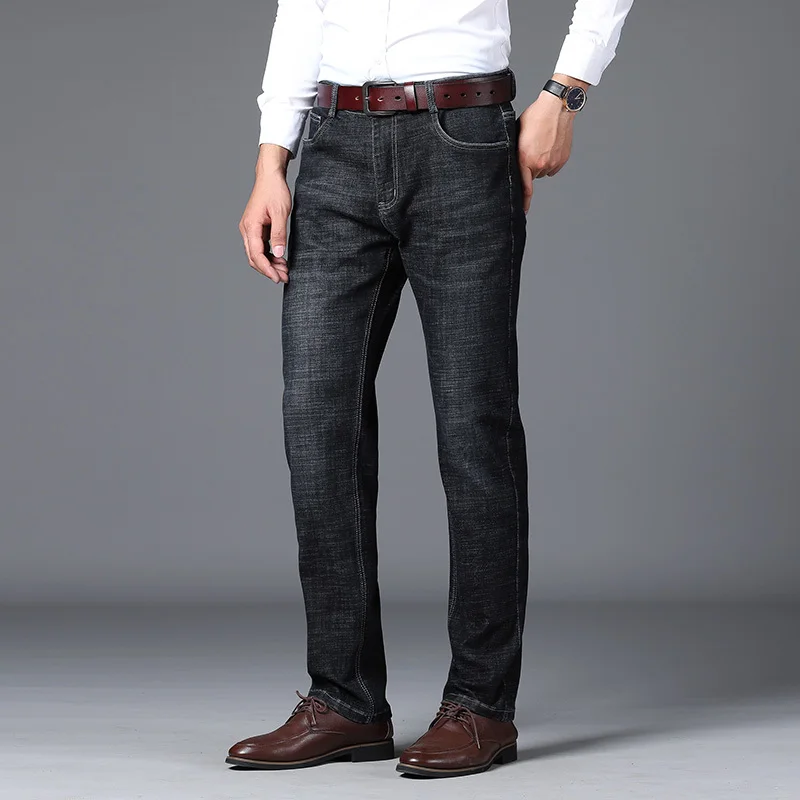 

2020 New Autumn and Winter Men's Business Black Jeans Fashion Slim Fit Denim Stretch Trousers Male Brand Pants