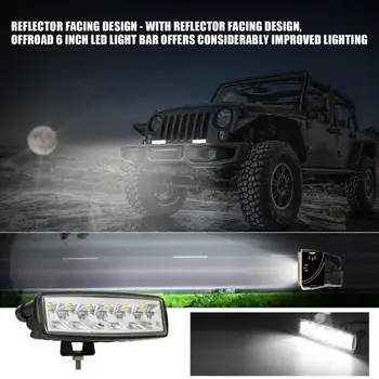 

6 Inch High Performance Waterproof Refracting Bar Light 30W Work Light Off-road Vehicle Wrangler Truck Overhaul Headlight Black