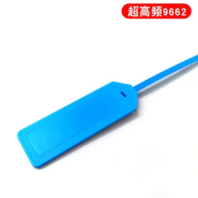 Blue 100 шт. Alien 9662 водонепроницаемый пластиковый отслеживаемый UHF RFID ленточный уплотнительный ярлык на молнии для кабеля Этикетка для отслеживания упаковки - Цвет: Blue