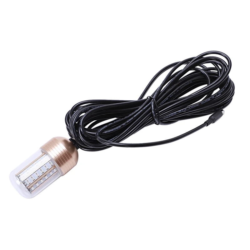 

12V 30W Led Underwater Night Fishing Light Fish Finder Light With Cord Submersible Led Lamp Bait Squid Fish Attracting Light(Gre