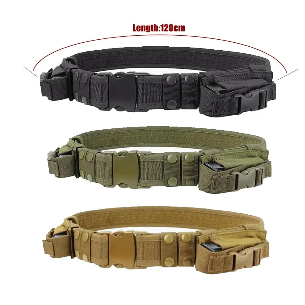 Hunting Equipment System Tactical Men Belt Waist Support Security Combat Duty Utility Belt Magazine Pouches