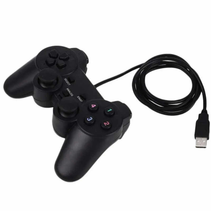 2 шт. USB проводной контроллер для компьютерных игр геймпад шок Вибрационный джойстик игровой коврик Джойстик контроллер для ПК компьютер ноутбук игра в игры
