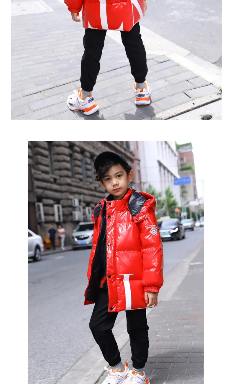 Детская зимняя куртка-пуховик; Новинка года; cuhk a; теплое белое пуховое пальто для маленьких мальчиков