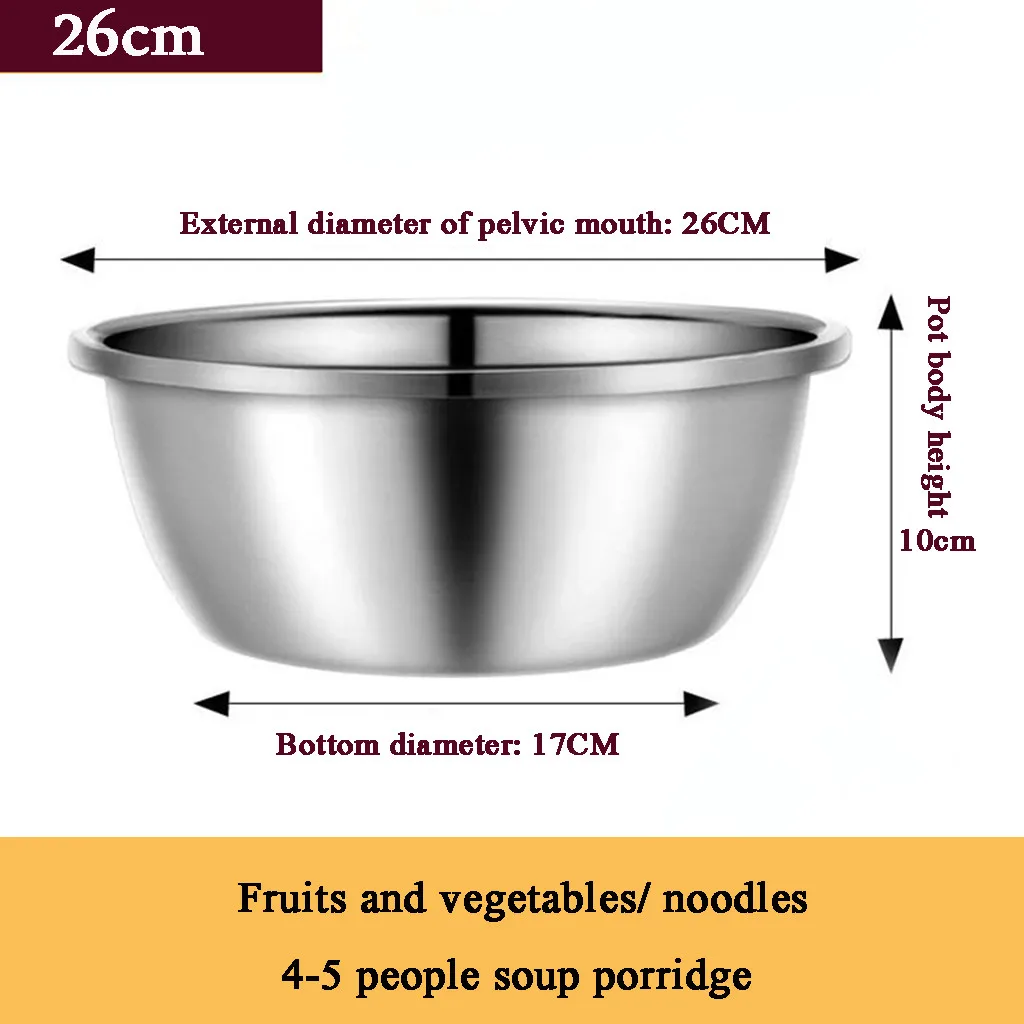 Высококачественная многофункциональная Толстая кастрюля из нержавеющей стали для выпечки яиц раковина-чаша кухонная посуда для дома и сада Прямая
